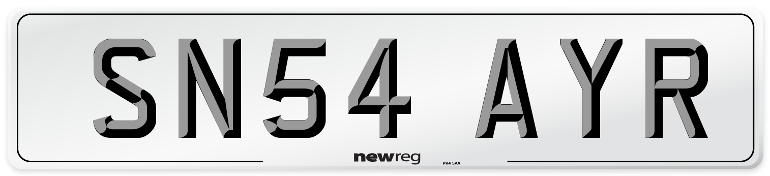 SN54 AYR Number Plate from New Reg